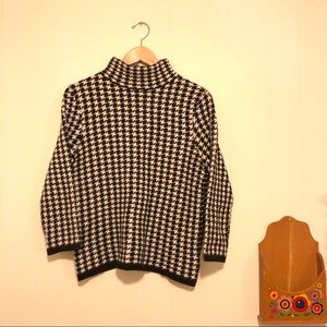 ralph lauren houndstooth turtleneck sweater